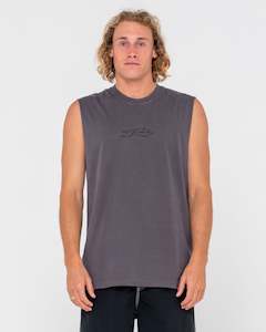 Mens Tanks: SLOWMO OVERDYE MUSCLE - COAL