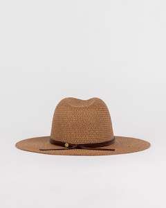 GISELE STRAW HAT - CHOC / HONEY