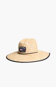 BIG BLUE STRAW HAT - NATURAL