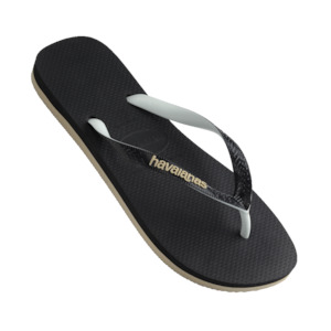 Jandals: Top Rubber 0133 - Black/White/Tan