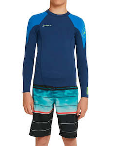 Oneill: BOYS REACTOR 2 LS CREW 1.5MM - 3S58 NAVY/ULTRA/DAYGLO