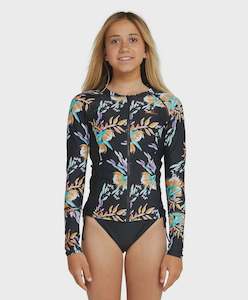 Oneill: GIRLS BAHIA FZ LS RASH VEST - 3S17 AUST/AUST/BLK