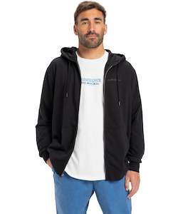 SALT WATER ZIP HOODIE - BLACK