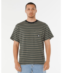 SEARCH STRIPE TEE - BLACK