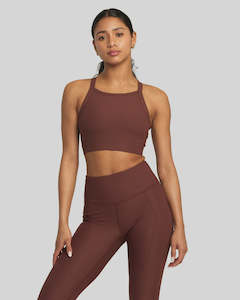 Rvca: MINERAL RIB HIGH IMPACT BRA - ESPRESSO