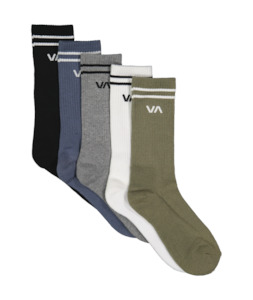 Rvca: UNION SOCK 5 PACK - MULTI