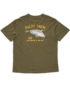 Salty Crew: SURFACE CLASSIC SS TEE-DUSTY OLIVE