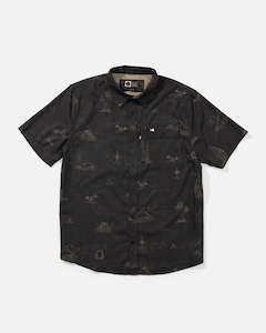 Salty Crew: HELMSMAN UV BUTTON UP-PHANTOM