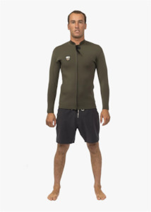 Vissla: SOLID SETS 2MM FRONT ZIP JACKET-BLK