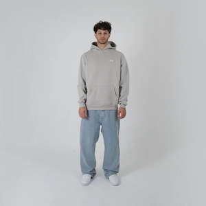 Fleece: CRATE SIMPLE SCRIPT HOODIE - fog grey