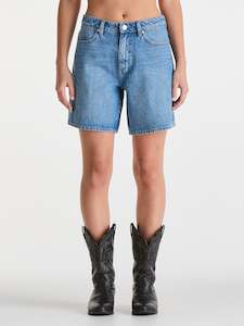 Womens Bottoms: MID STEVIE SHORT - TUPELO BLUE