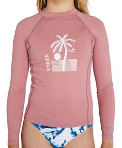 Rashvests: GIRLS BASIC UV SKINS LS CREW - STR Strawberry Ice