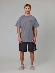 Tees: CRACKS & CREVASSES SEA TEE - CHARCOAL