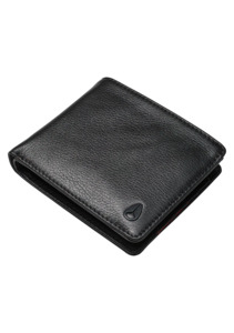 Pass Leather Coin Wallet - Black