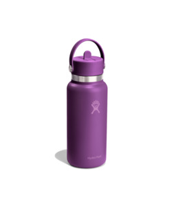 Drink Bottles: 32 Oz Wide Flex Straw Cap - Beachplum Purple