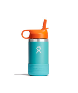 Kids 12 Oz Wide Mouth Straw Cap And Boot - Seaspray