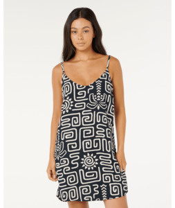 SUNSET LUAU MINI DRESS - BLACK/OFF WHITE