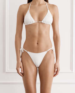 Bianca Kylie Tie Side Pant - White