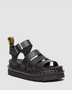 Footwear: BLAIRE 3 STRAP SANDAL BLACK ATHENA