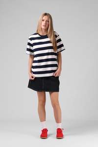Tees 1: Stripe OS Tee - Navy/White Stripe