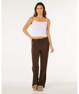 Womens Pants: COASTAL WAFFLE PANT - BROWN