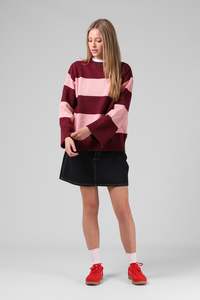Womens: Georgia Stripe Knit - Plum/Pink