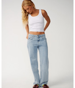 Womens Bottoms: AGGIE RELAXED JEANS - VINTAGE BLUE