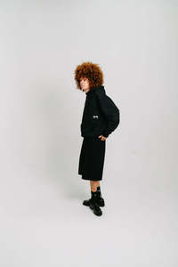 CRATE SCRIPTED BOX FIT HOODIE - Black
