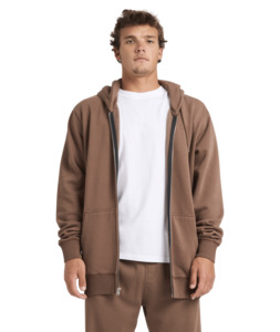 Fleece: PREMIUM WW ZIP THRU HOOD - MOCHA