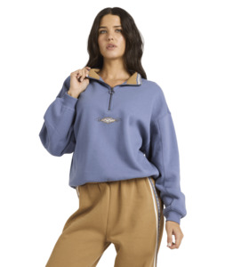 WAVE BREAK HALF ZIP CREW - STONE BLUE