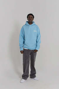 CRATE SCRIPTED BOX FIT HOODIE - Light Blue