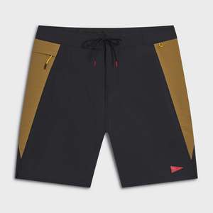 Mens: Cordura Airtex Boardshort - Black / Tan