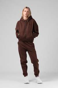 Womens Pants: Baggy Track Pant - Brunette Brown