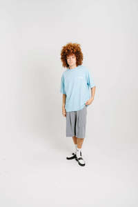 Tees: Crate Scripted Box Fit T-Shirt - Light Blue