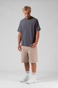 Stripe Raglan Tee - Navy