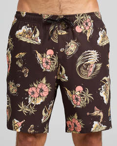 Bottoms: FROTHIN OUT | 19" SWIM VOLLEY SHORT - VINTAGE BLACK