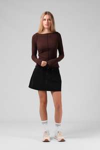 Ribbed LS - Chocolate