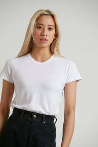 Womens Tops: Hemp Basics - Standard Fit Tee - White