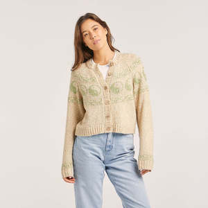YIN & YANG KNIT CARDI PISTACHIO