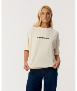 Womens Tops: SUNSET BEACH RAGLAN BOXY TEE - BONE