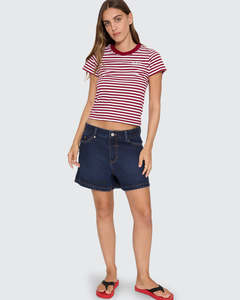 Cara Mid Rise Short - Midnight Torque Blue