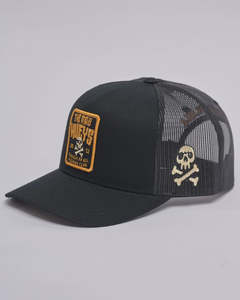CAUGHT FK SKULL | TWILL TRUCKER - BLACK