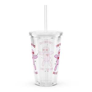 V-Day Thinking about you - Clear plastic tumbler
