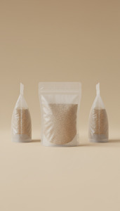 Stand Up Pouches: Compostable Clear Stand-Up Pouch Minimal Design