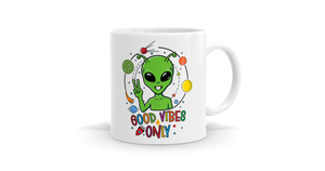 Products: Good Vibes Only – Sarcastic Alien Mug - Bespoke Mugs