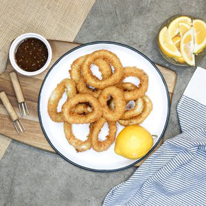 All Fresh Fish — Seafood — Saltwater Seafoods: Crumbed Squid Rings - Saltwater Seafoods NZ