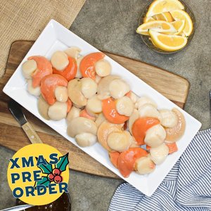 Products: XMAS PRE-ORDER: Large Scallops (Roe-On) 1KG - Saltwater Seafoods NZ