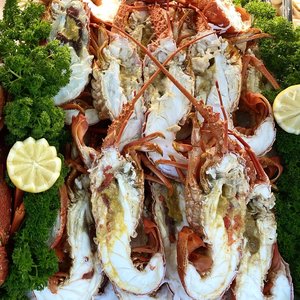All Fresh Fish — Seafood — Saltwater Seafoods: Crayfish Half (Cooked) - Saltwater Seafoods NZ
