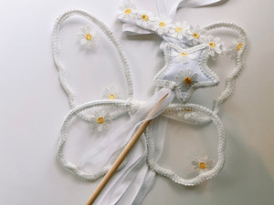 Products: Daisy Bundle - Fairy wings, wand and daisy flower crown samanthastokesbridal