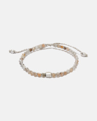 Gemstone Silver: Peach Moonstone Bracelet | Silver